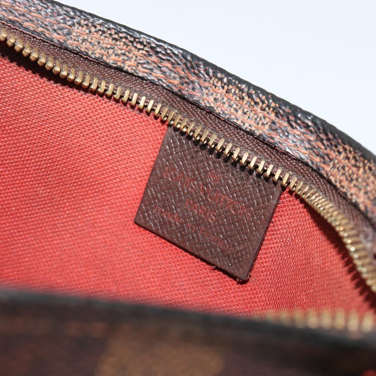 LOUIS VUITTON Damier Ebene Trousse Makeup Pouch N51982 LV Auth 184137