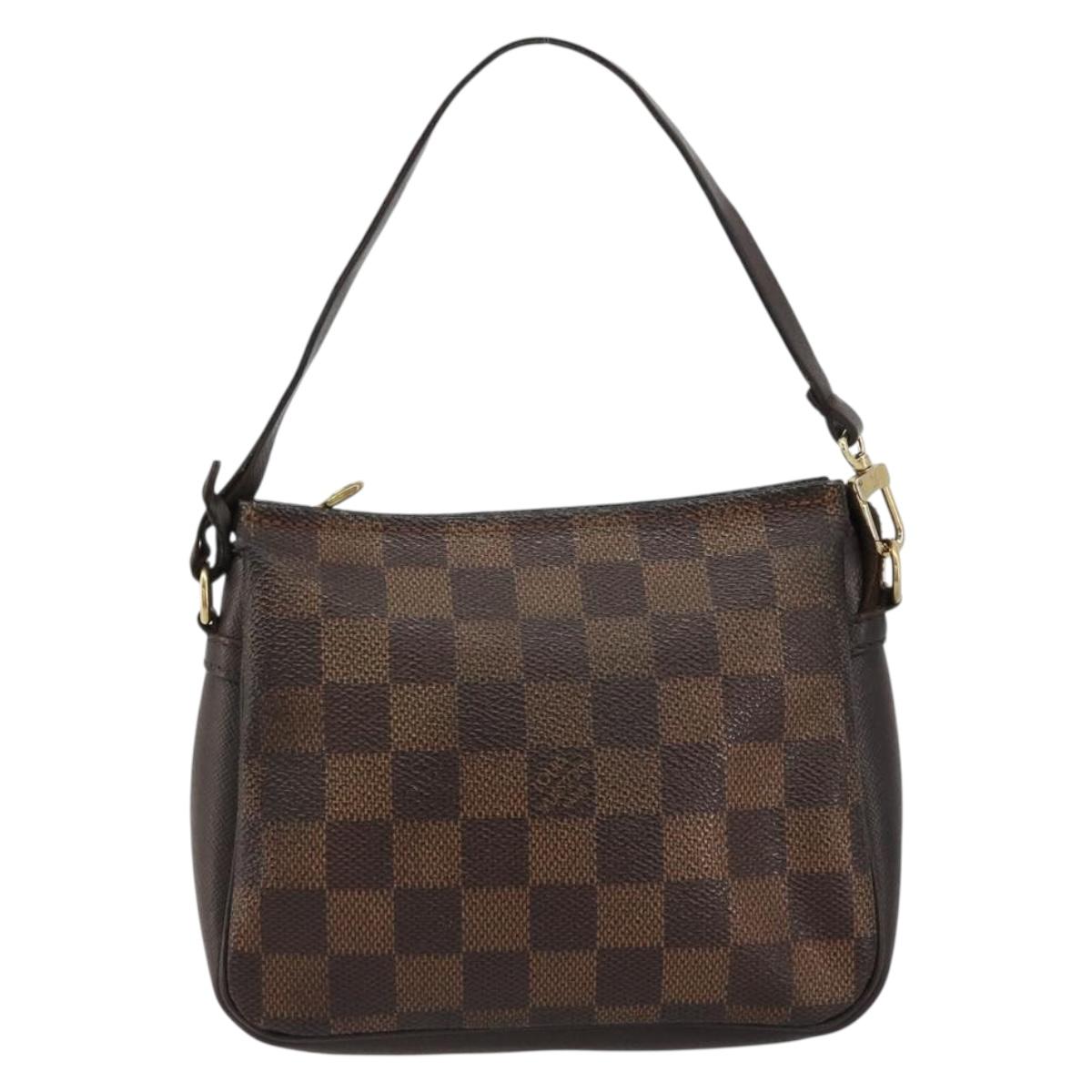 LOUIS VUITTON Damier Ebene Trousse Makeup Pouch N51982 LV Auth 184137