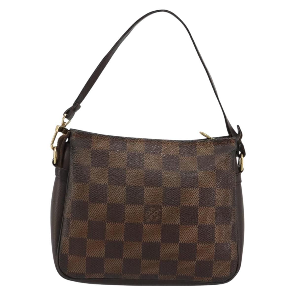 LOUIS VUITTON Damier Ebene Trousse Makeup Pouch N51982 LV Auth 184137