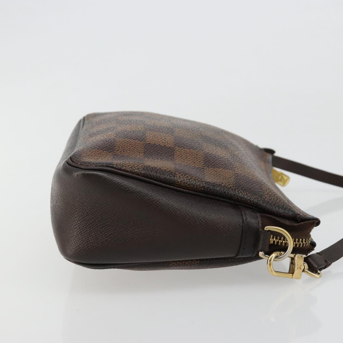 LOUIS VUITTON Damier Ebene Trousse Makeup Pouch N51982 LV Auth 184137