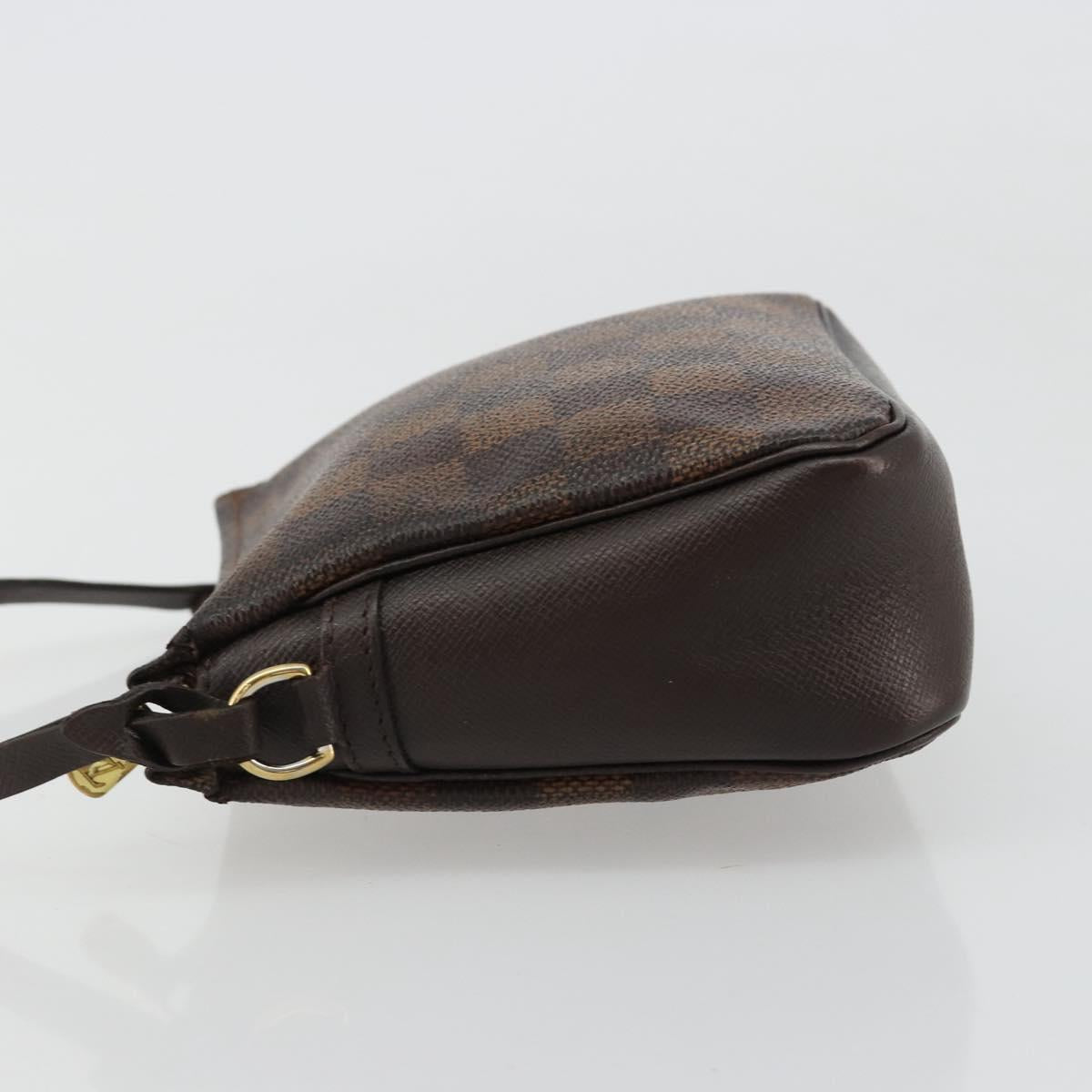LOUIS VUITTON Damier Ebene Trousse Makeup Pouch N51982 LV Auth 184137
