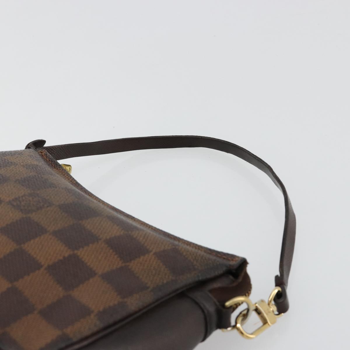 LOUIS VUITTON Damier Ebene Trousse Makeup Pouch N51982 LV Auth 184137