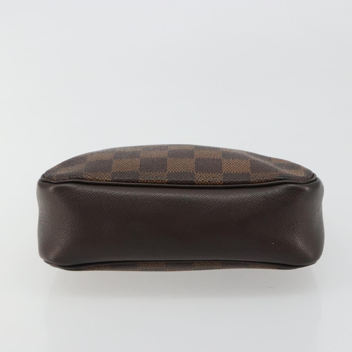 LOUIS VUITTON Damier Ebene Trousse Makeup Pouch N51982 LV Auth 184137