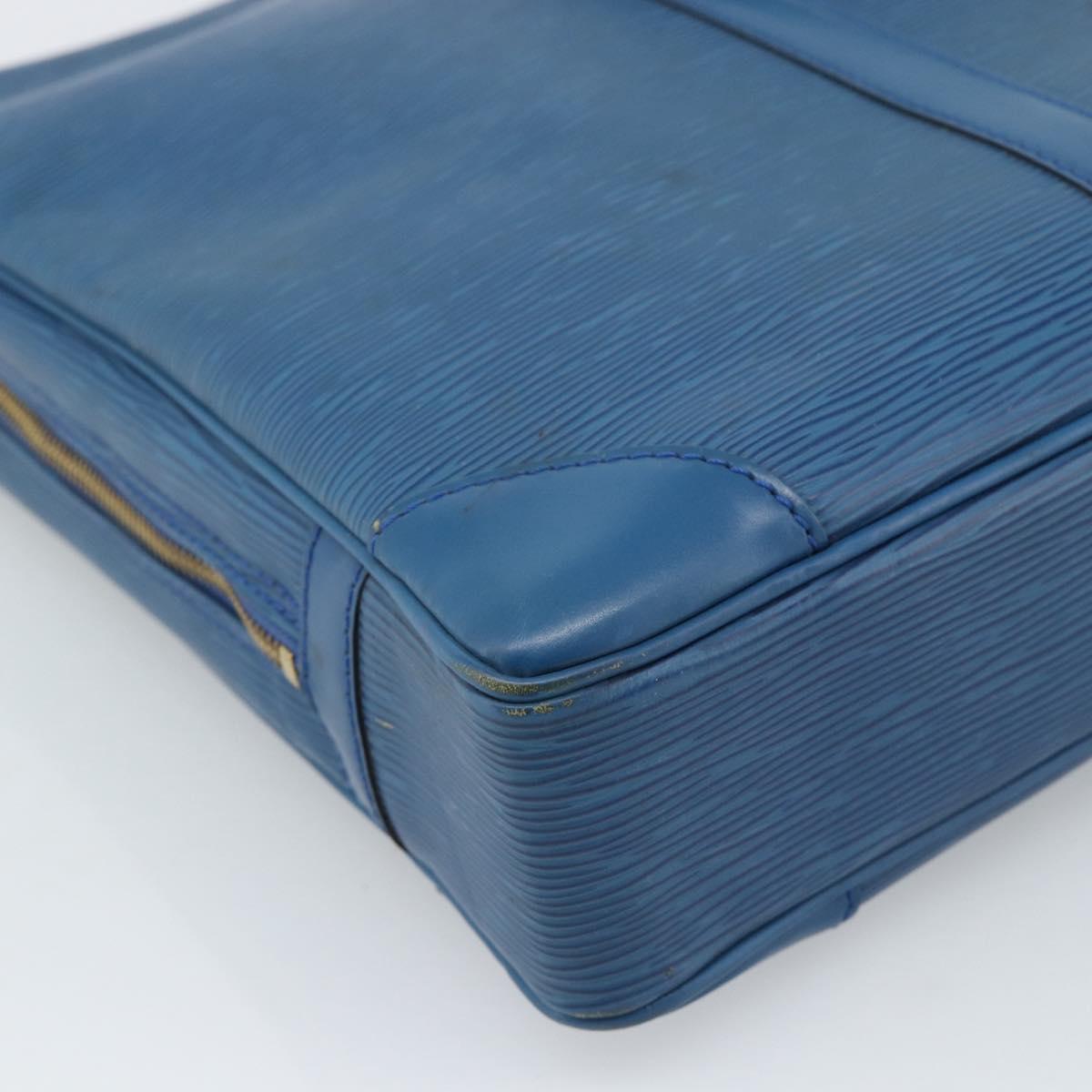 LOUIS VUITTON Epi Porte Documents Voyage Bag Blue M54475 LV Auth 184139
