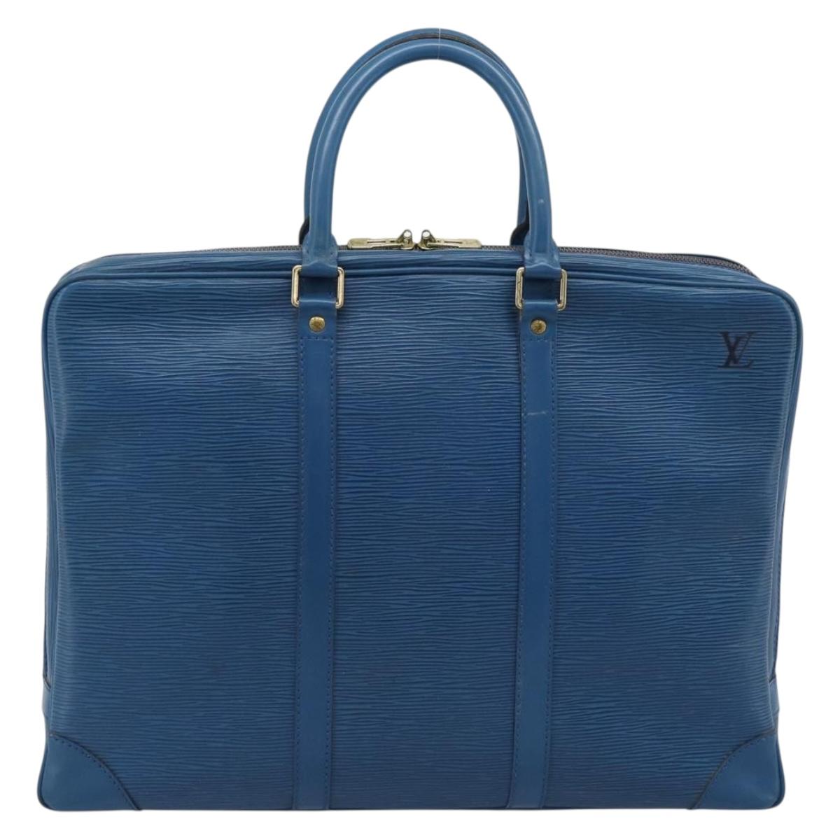 LOUIS VUITTON Epi Porte Documents Voyage Bag Blue M54475 LV Auth 184139