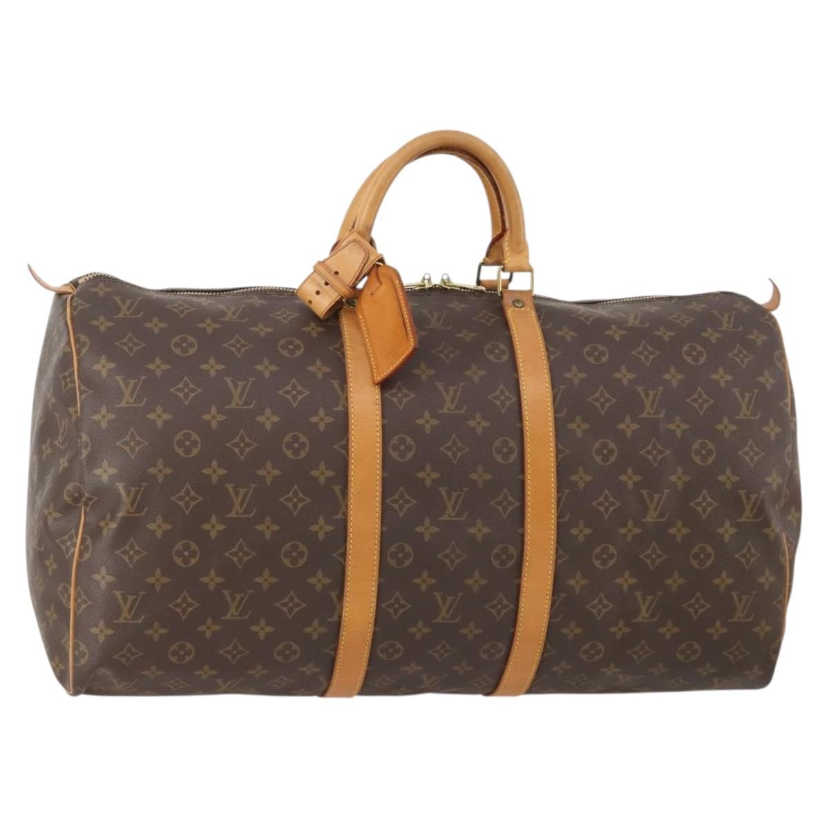 LOUIS VUITTON Monogram Keepall 55 Boston Bag M41424 LV Auth 184149A
