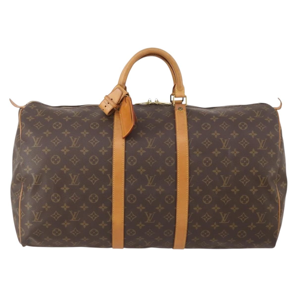 LOUIS VUITTON Monogram Keepall 55 Boston Bag M41424 LV Auth 184149A
