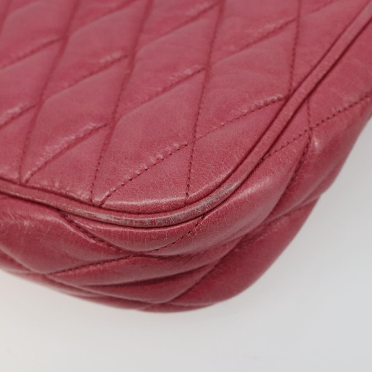 Miu Miu Pouch Leather Pink Gold Auth 184151
