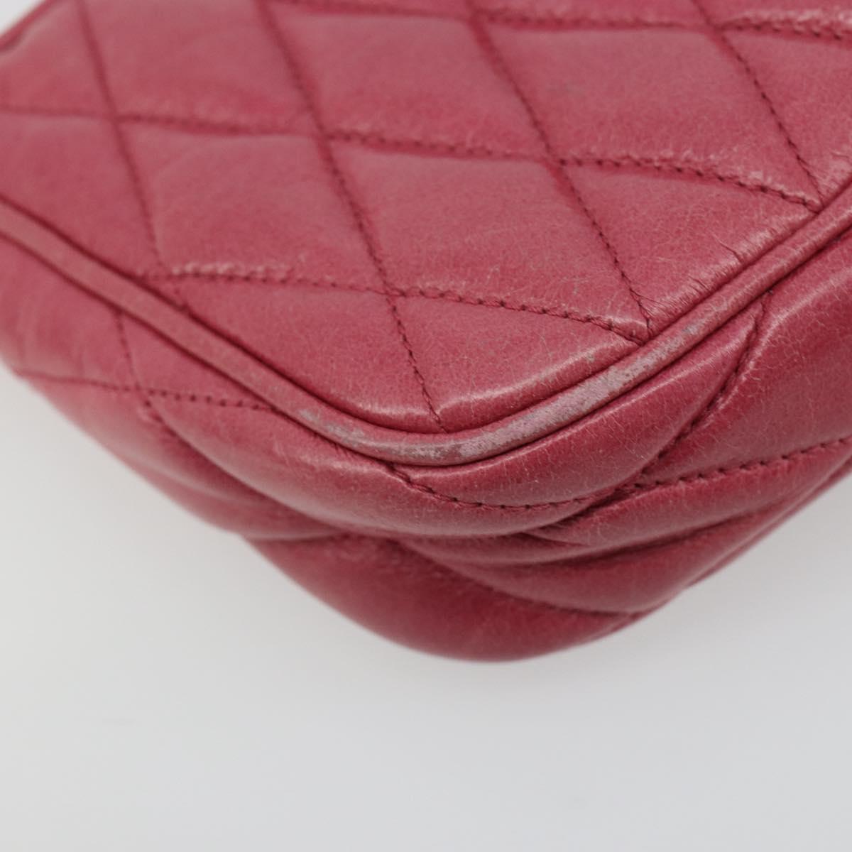 Miu Miu Pouch Leather Pink Gold Auth 184151