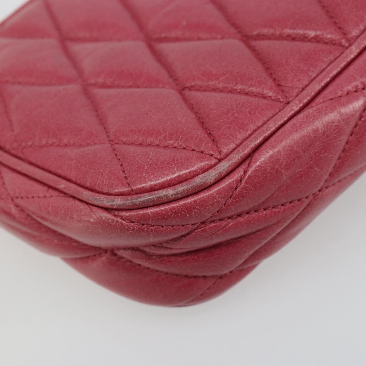 Miu Miu Pouch Leather Pink Gold Auth 184151