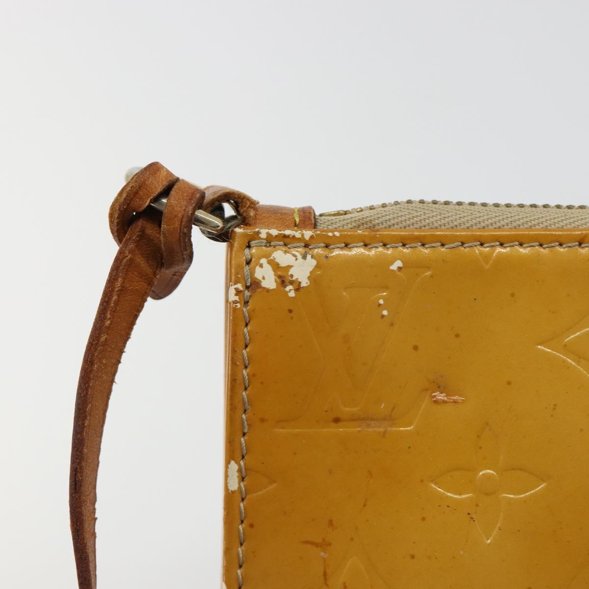 LOUIS VUITTON Monogram Vernis Lexington Pouch Beige M91010 LV Auth 184160
