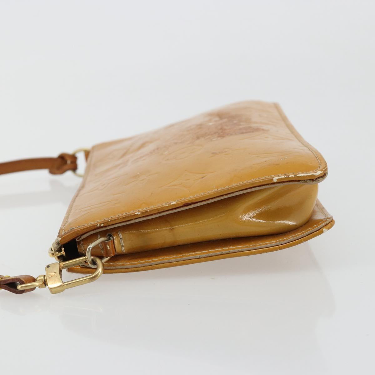 LOUIS VUITTON Monogram Vernis Lexington Pouch Beige M91010 LV Auth 184160