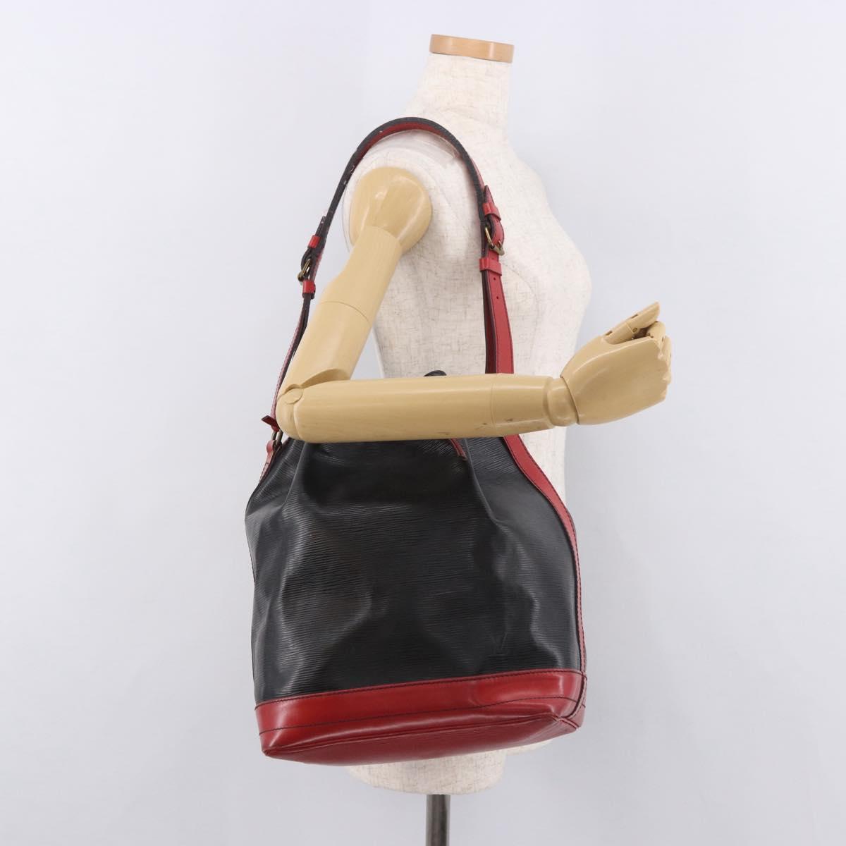 LOUIS VUITTON Epi Noe Shoulder Bag Bicolor Black Red M44017 LV Auth 184162