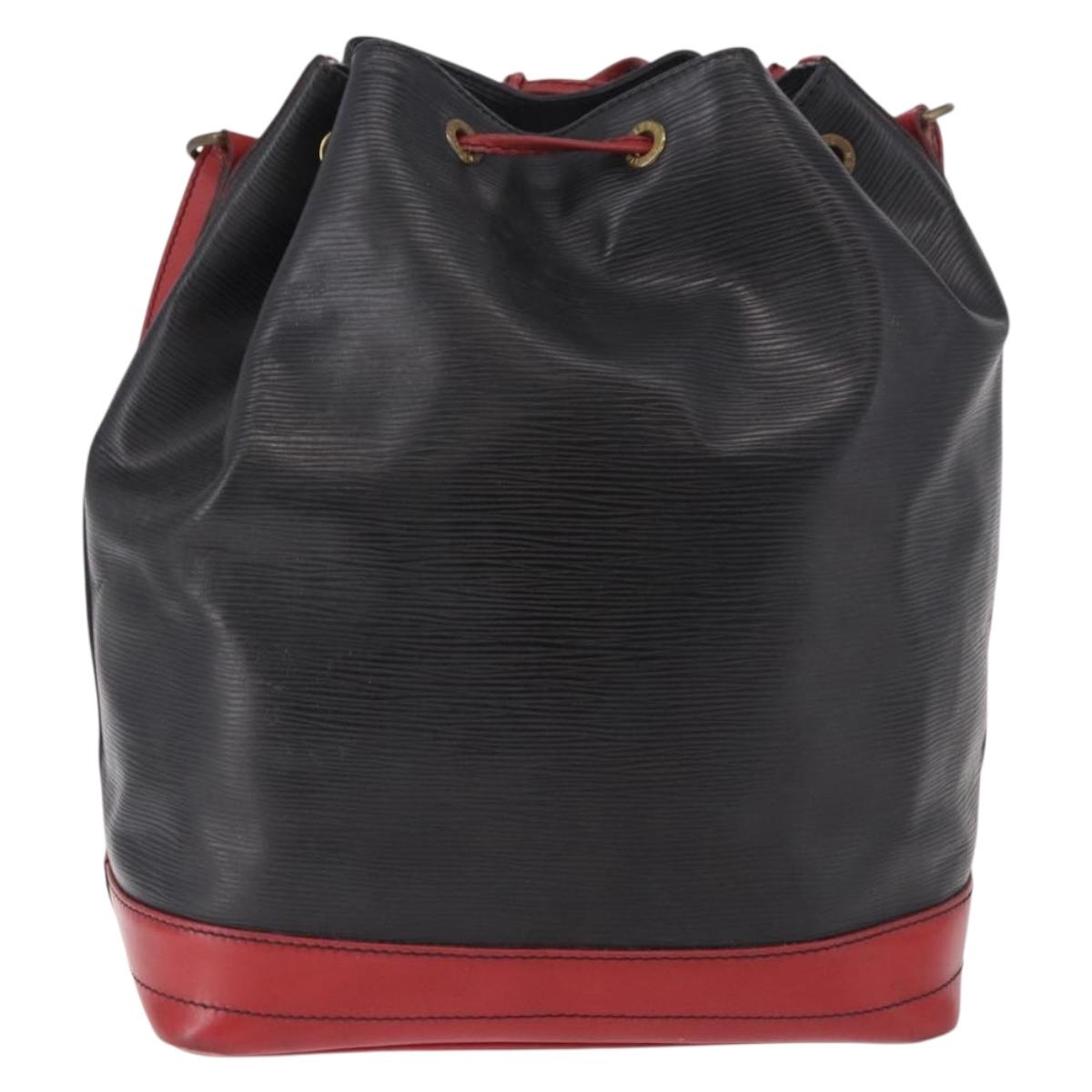 LOUIS VUITTON Epi Noe Shoulder Bag Bicolor Black Red M44017 LV Auth 184162