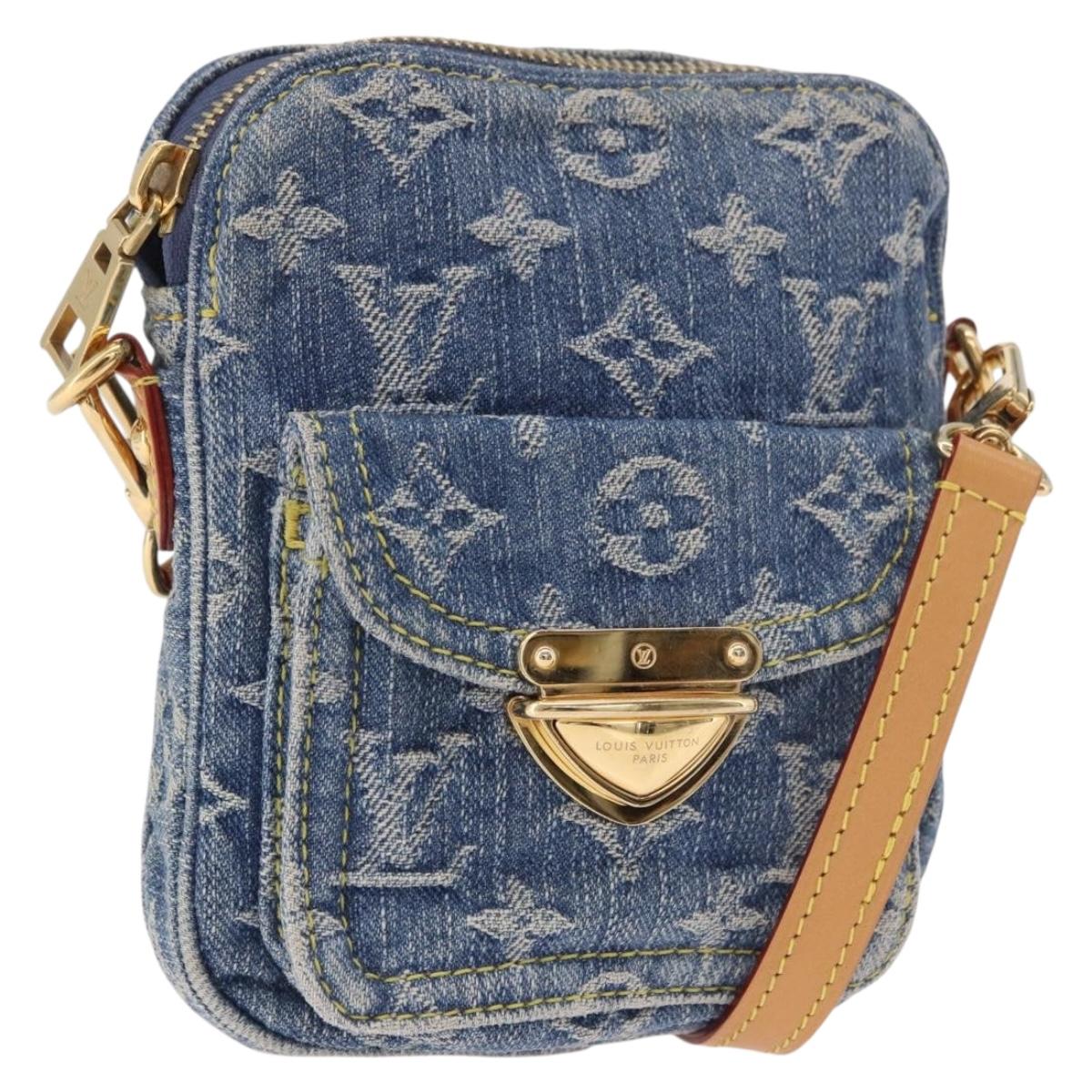 LOUIS VUITTON Monogram Denim Pochette Fairfax Bag Blue M82948 LV Auth 184169SAV