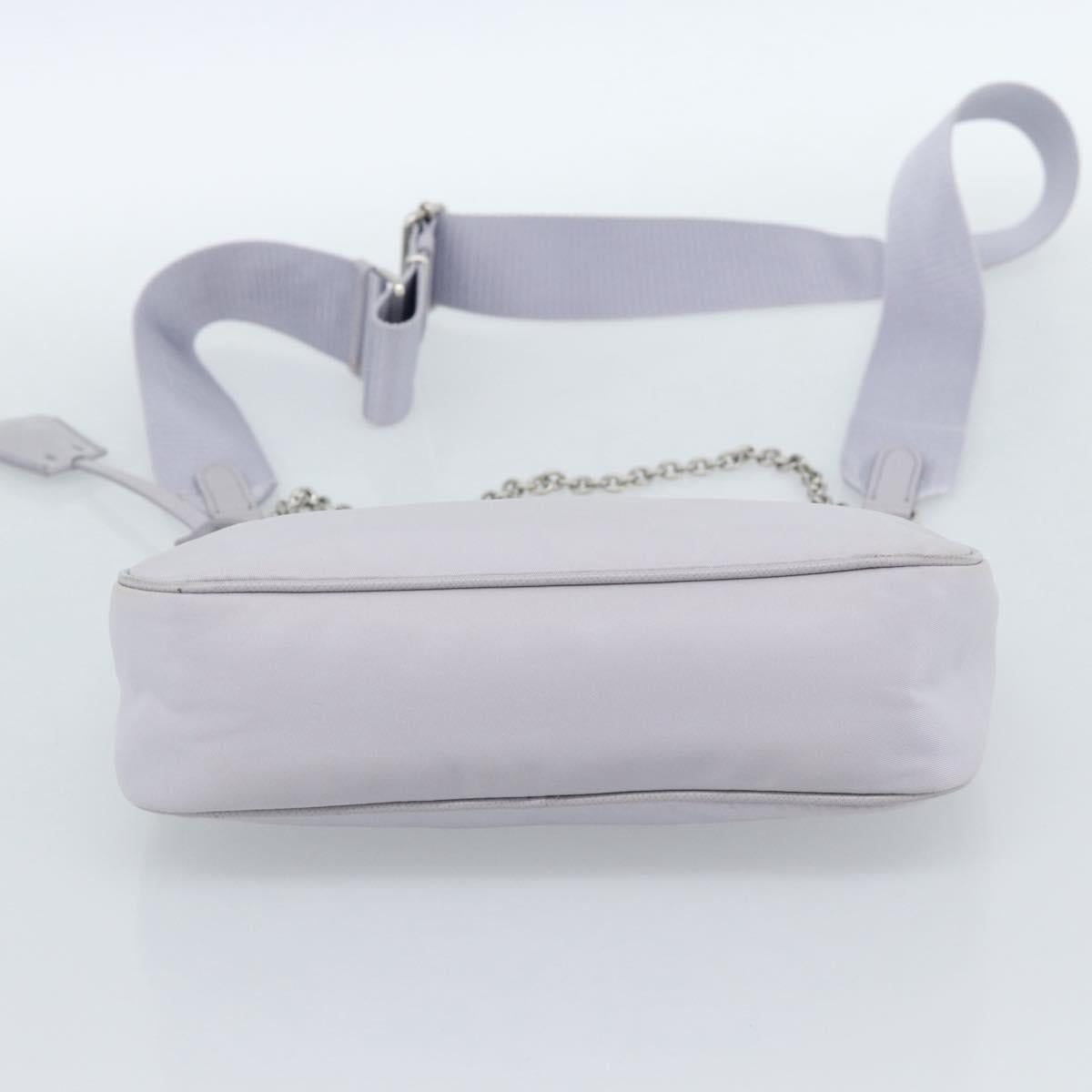 PRADA Shoulder Bag Nylon Purple Silver Auth 184170V