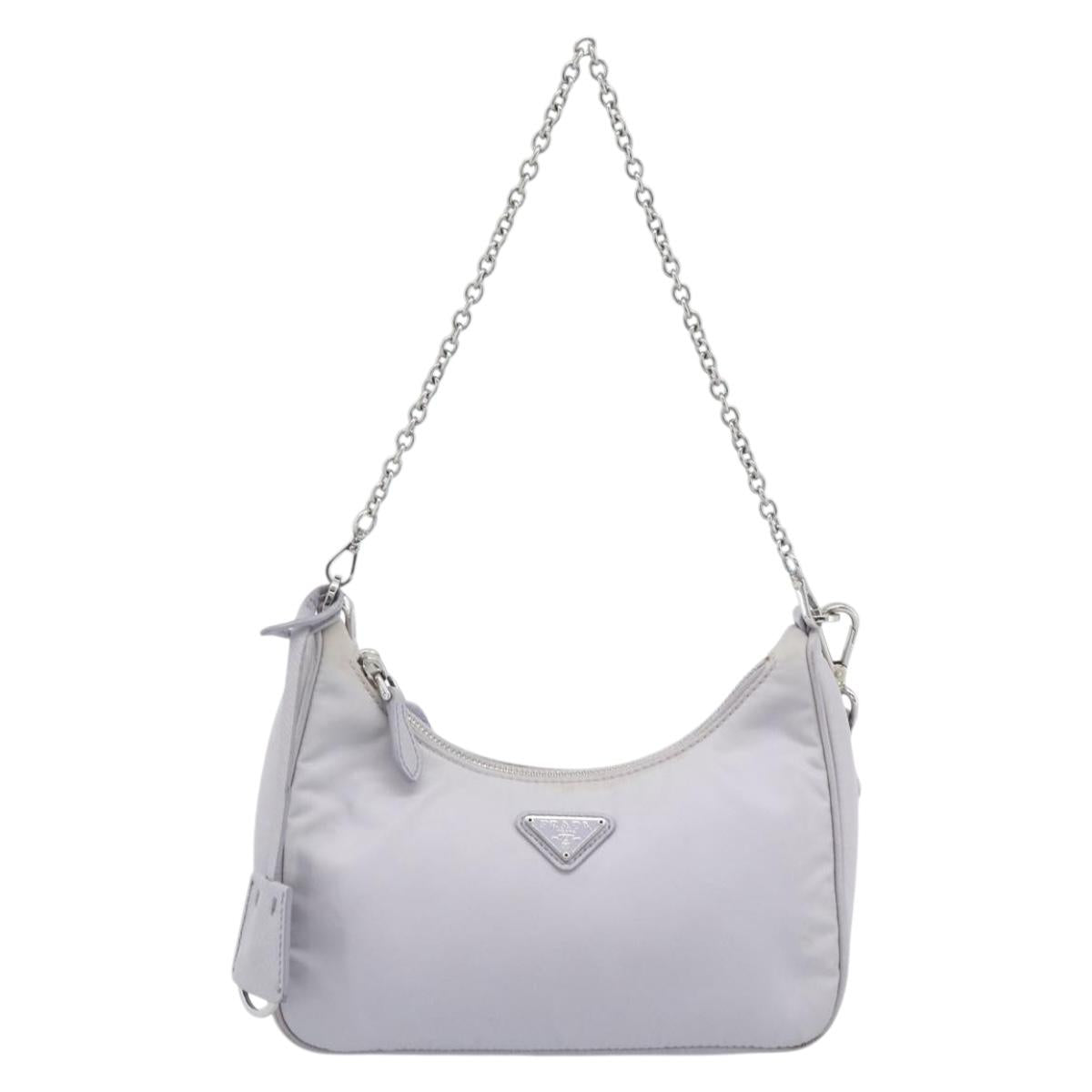 PRADA Shoulder Bag Nylon Purple Silver Auth 184170V