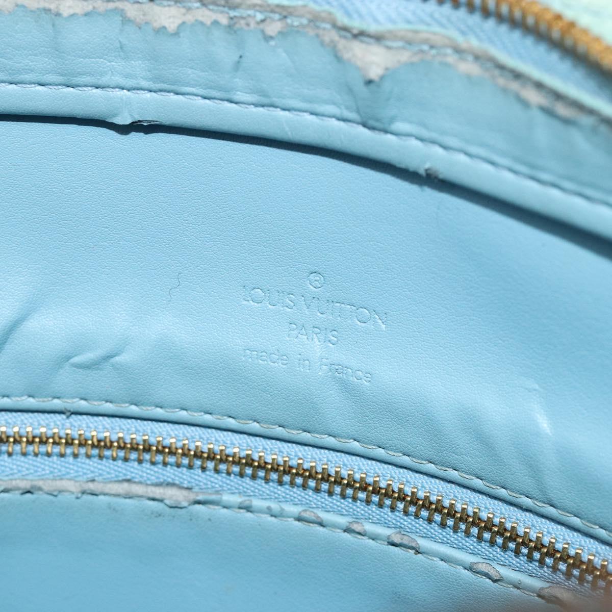 LOUIS VUITTON Monogram Vernis Houston Hand Bag Baby Blue M91005 LV Auth 184172