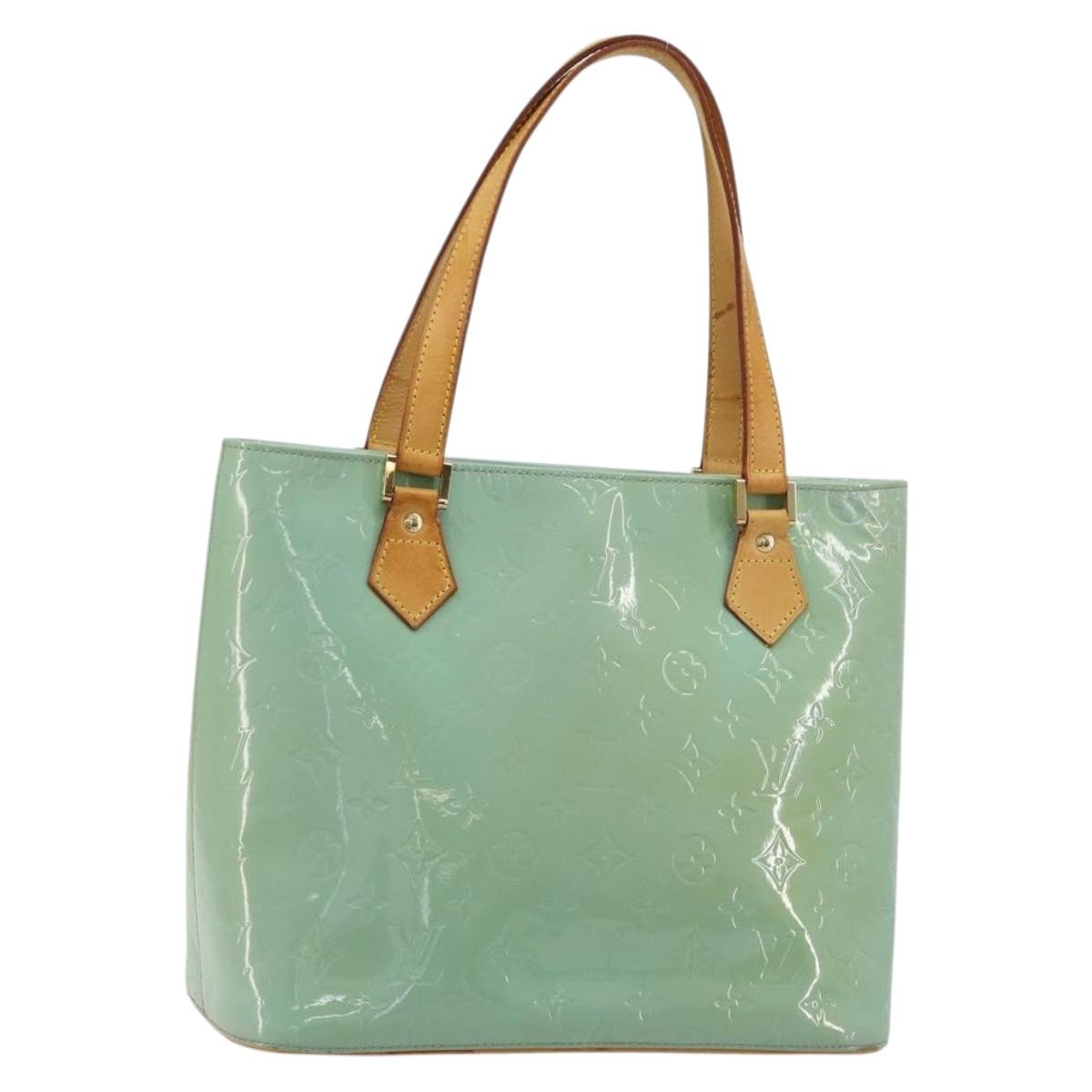 LOUIS VUITTON Monogram Vernis Houston Hand Bag Baby Blue M91005 LV Auth 184172