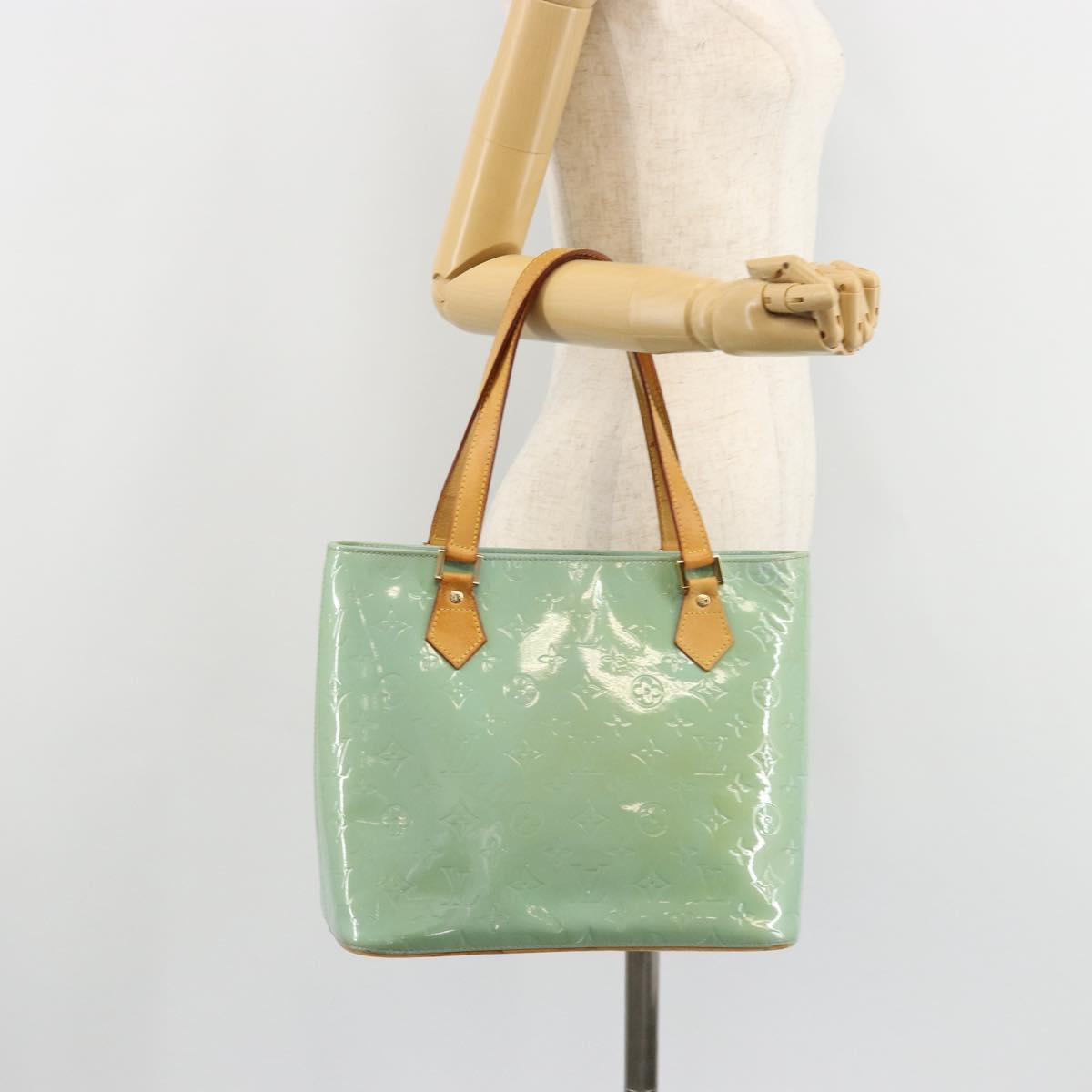LOUIS VUITTON Monogram Vernis Houston Hand Bag Baby Blue M91005 LV Auth 184172