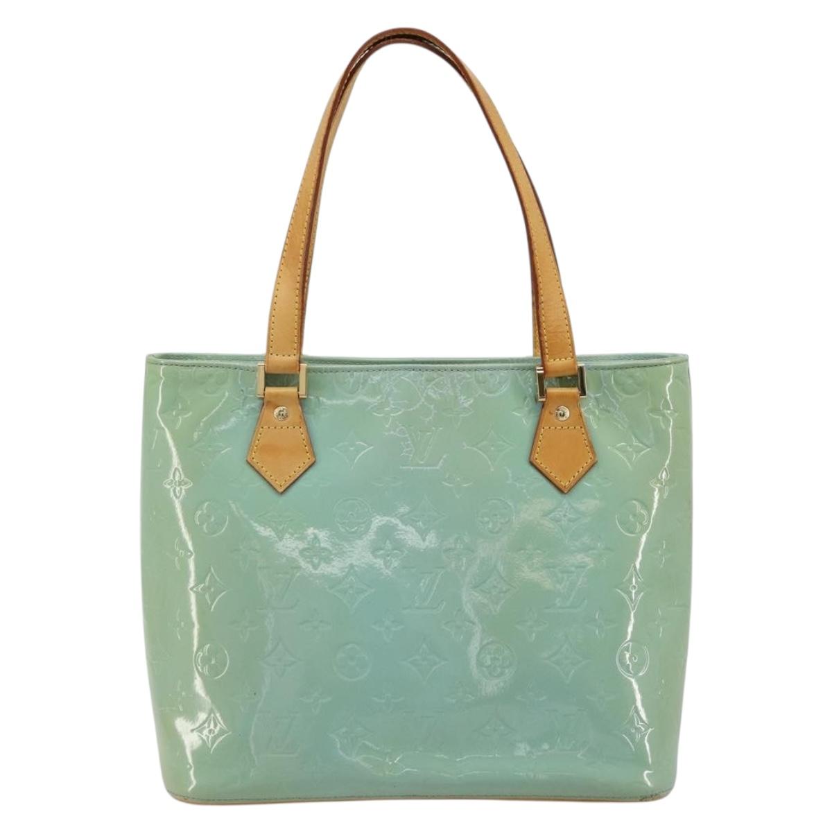 LOUIS VUITTON Monogram Vernis Houston Hand Bag Baby Blue M91005 LV Auth 184172