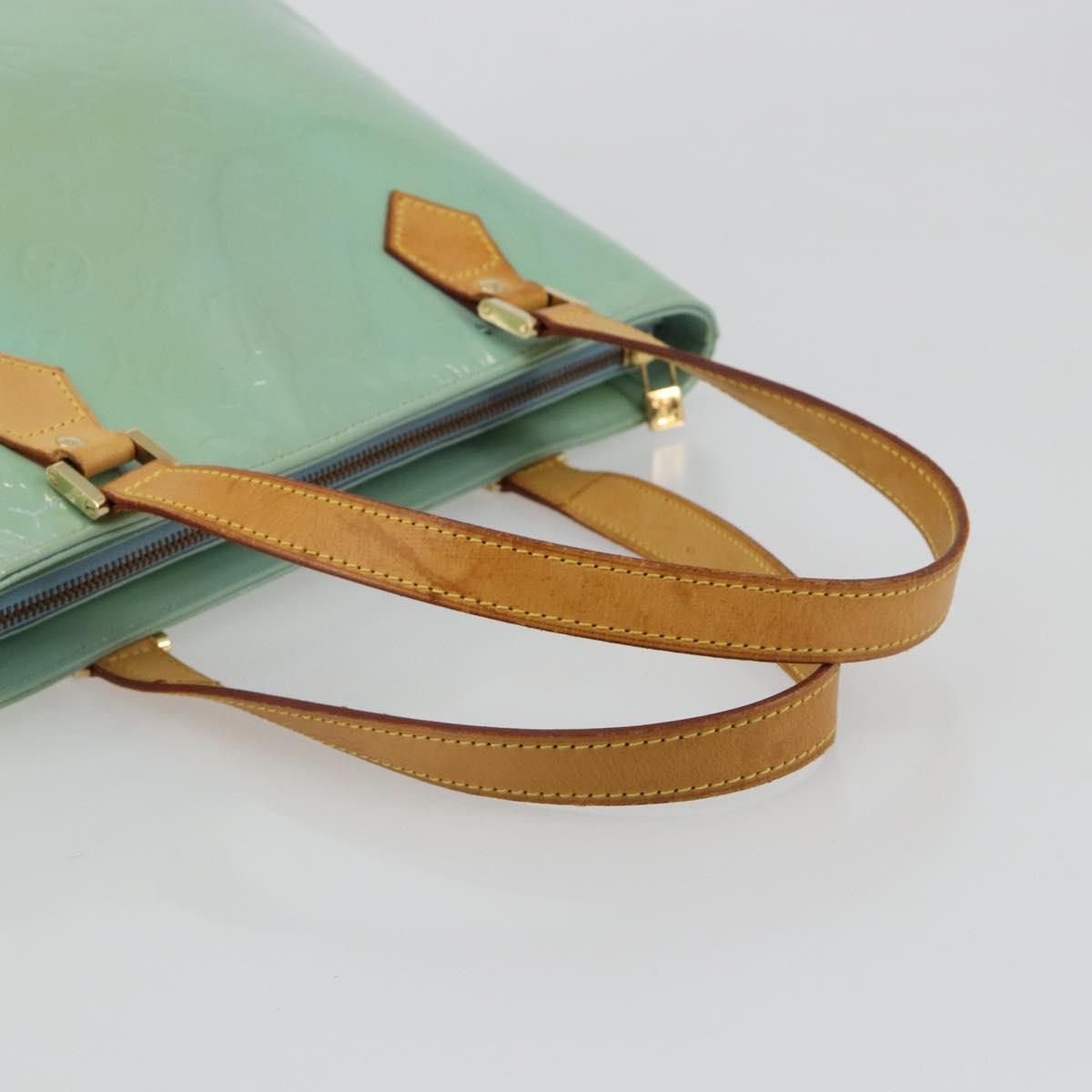 LOUIS VUITTON Monogram Vernis Houston Hand Bag Baby Blue M91005 LV Auth 184172
