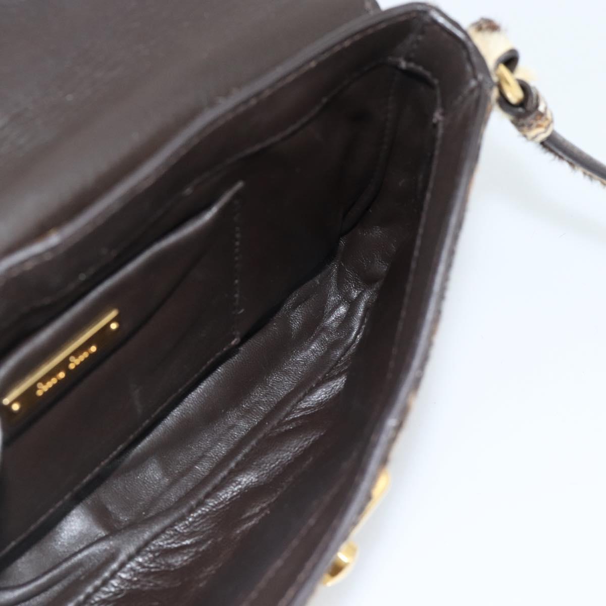 Miu Miu Shoulder Bag Harako leather Beige Gold Auth 184187A