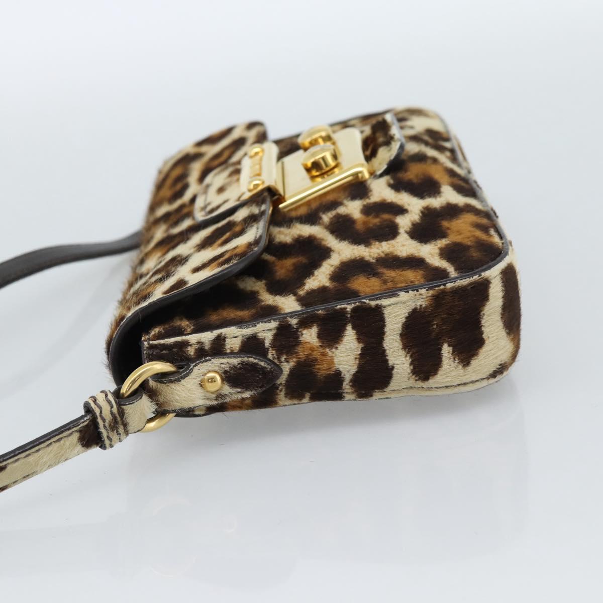Miu Miu Shoulder Bag Harako leather Beige Gold Auth 184187A