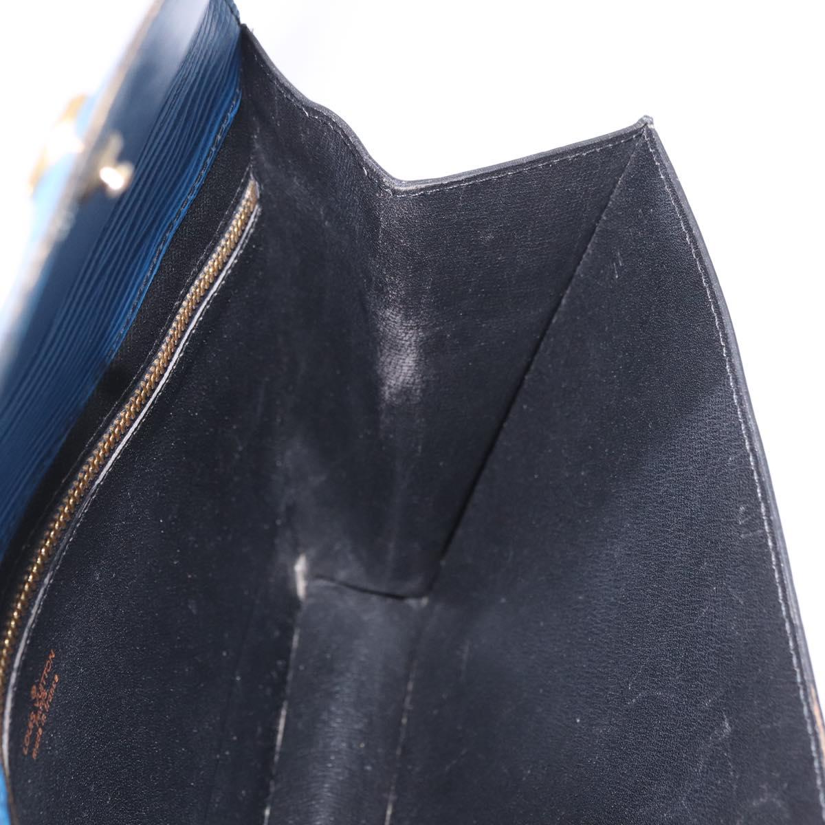 LOUIS VUITTON Epi Montaigne 27 Clutch Bag Blue M52655 LV Auth 184193