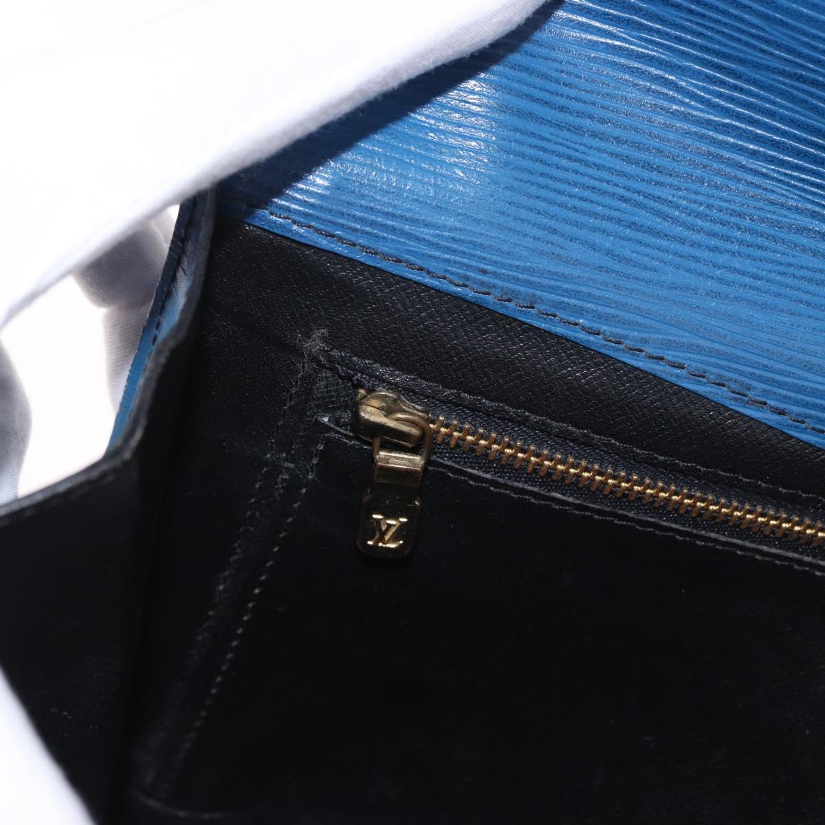 LOUIS VUITTON Epi Montaigne 27 Clutch Bag Blue M52655 LV Auth 184193