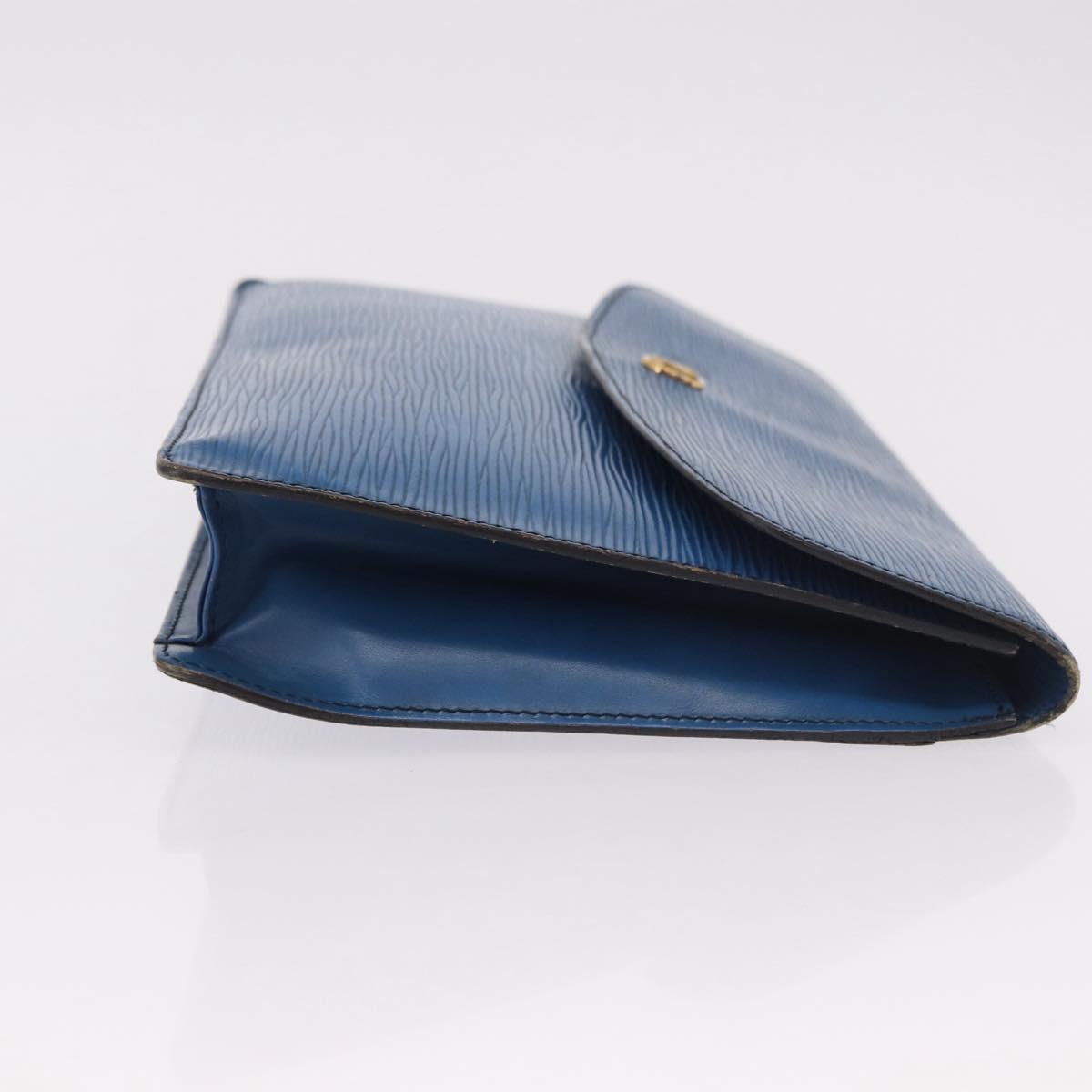 LOUIS VUITTON Epi Montaigne 27 Clutch Bag Blue M52655 LV Auth 184193