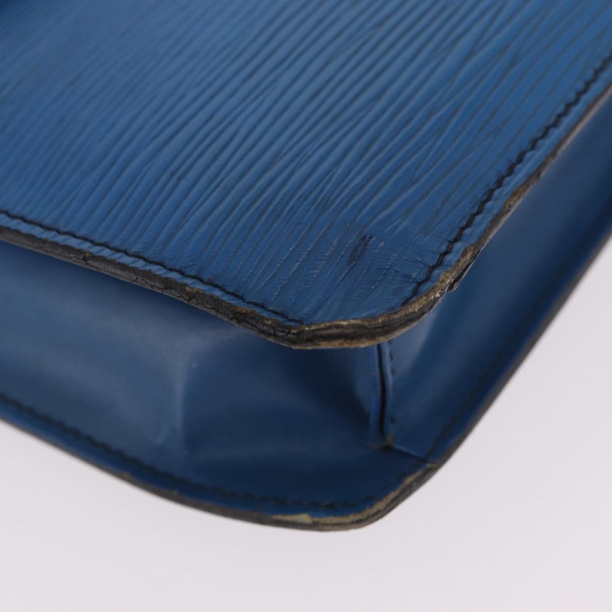 LOUIS VUITTON Epi Montaigne 27 Clutch Bag Blue M52655 LV Auth 184193