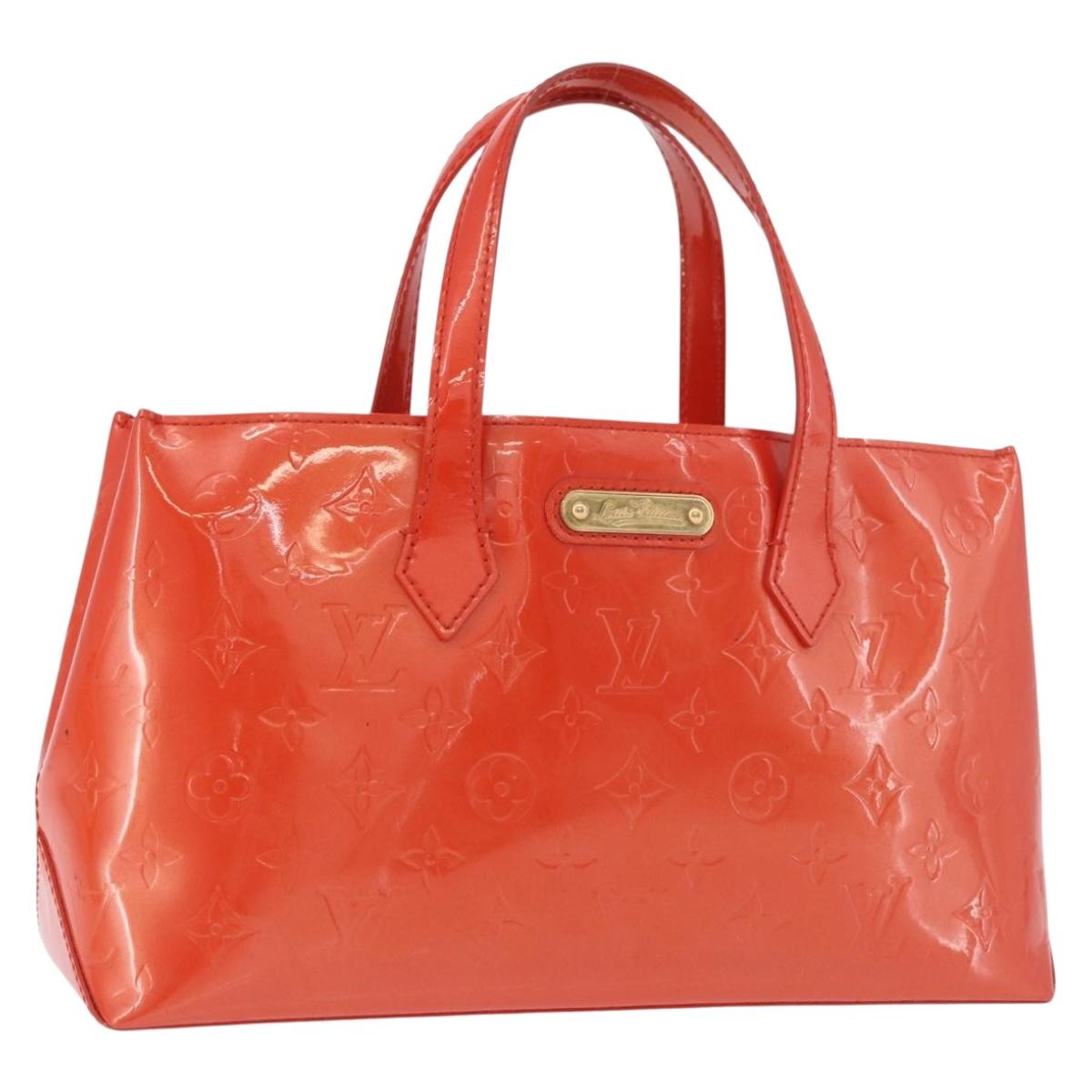 LOUIS VUITTON Monogram Vernis Wilshire PM Bag Orenge Sunset M93644 Auth 184196