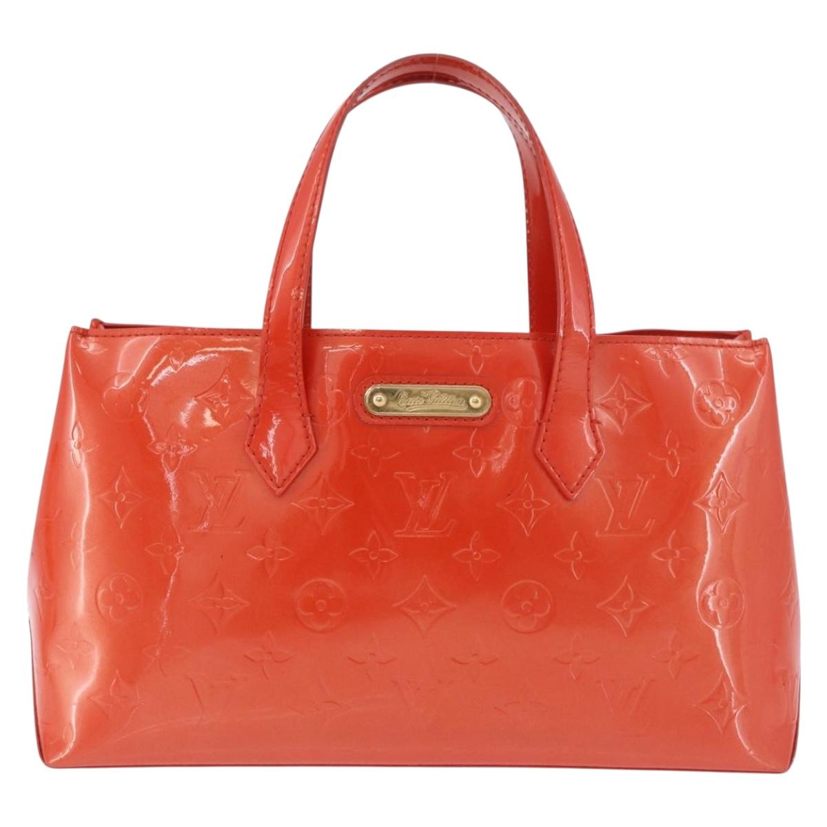 LOUIS VUITTON Monogram Vernis Wilshire PM Bag Orenge Sunset M93644 Auth 184196
