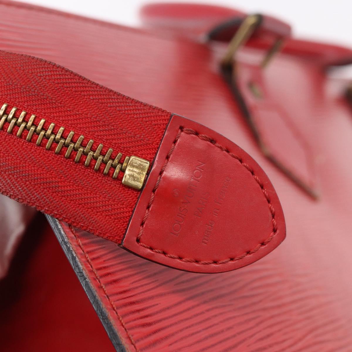 LOUIS VUITTON Epi Sac Triangle Hand Bag Red M52097 LV Auth 184201