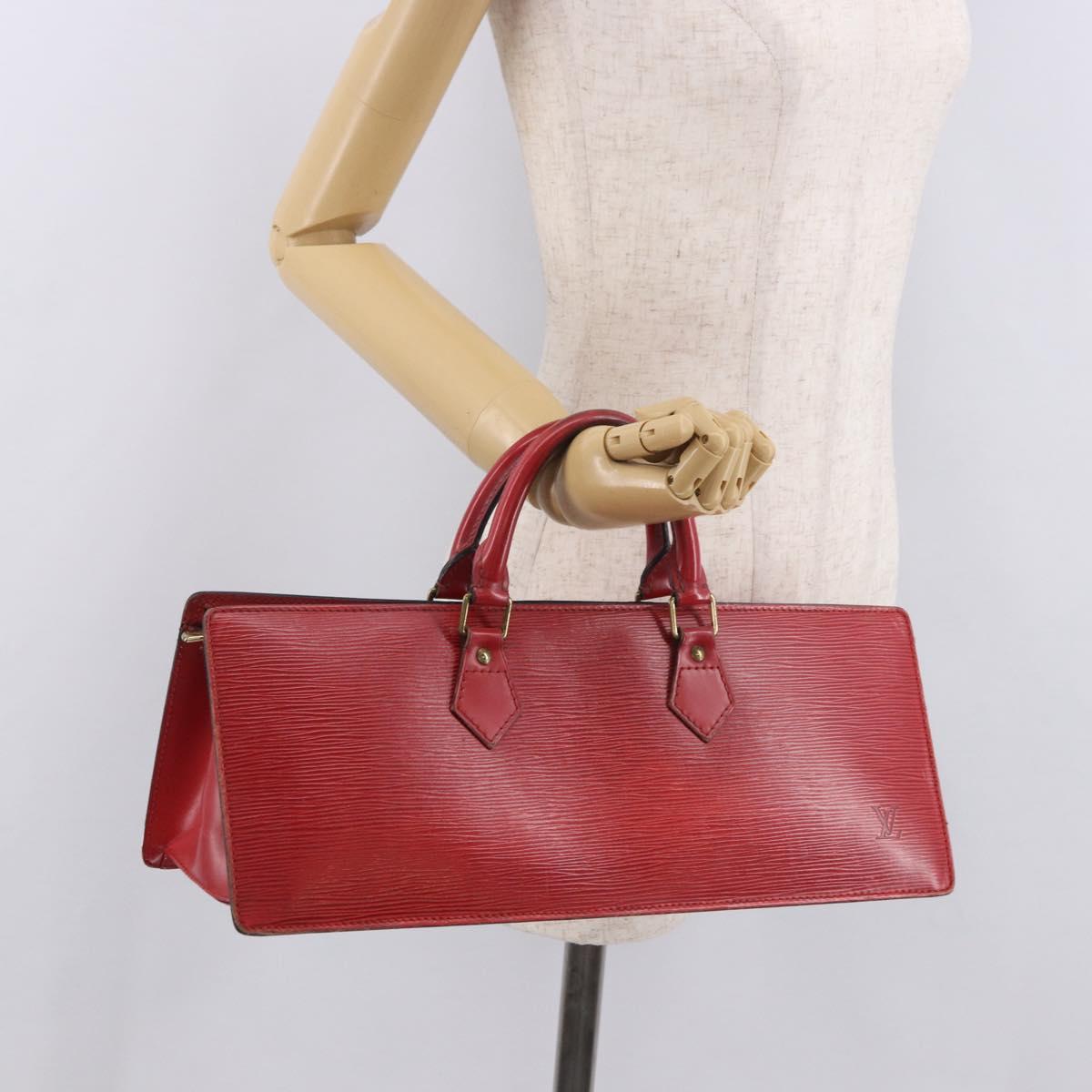 LOUIS VUITTON Epi Sac Triangle Hand Bag Red M52097 LV Auth 184201