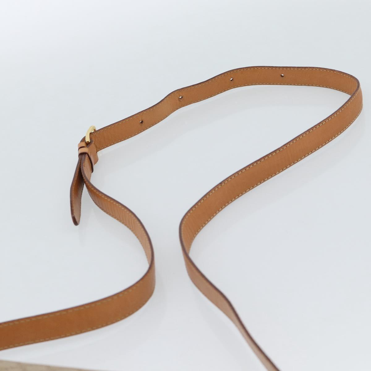 CELINE Macadam Canvas Shoulder Bag PVC Beige Gold Auth 184209