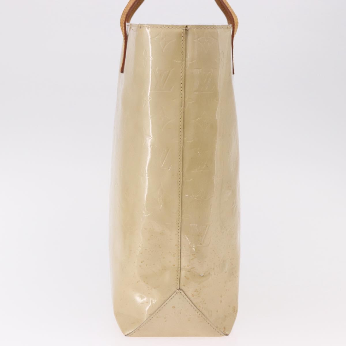 LOUIS VUITTON Monogram Vernis Reade MM Hand Bag Beige M91141 LV Auth 184220