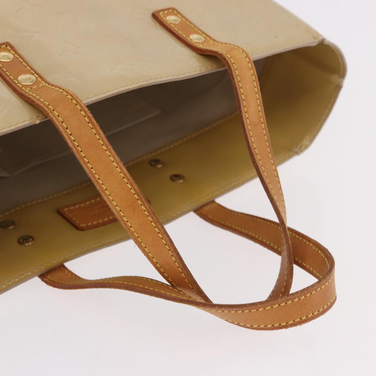 LOUIS VUITTON Monogram Vernis Reade MM Hand Bag Beige M91141 LV Auth 184220