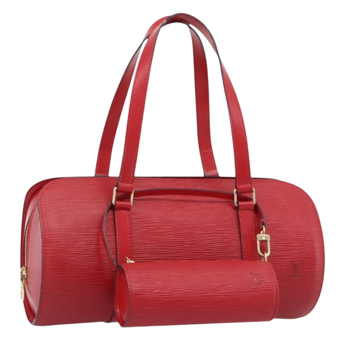 LOUIS VUITTON Epi Soufflot Hand Bag Red M52227 LV Auth 184223V