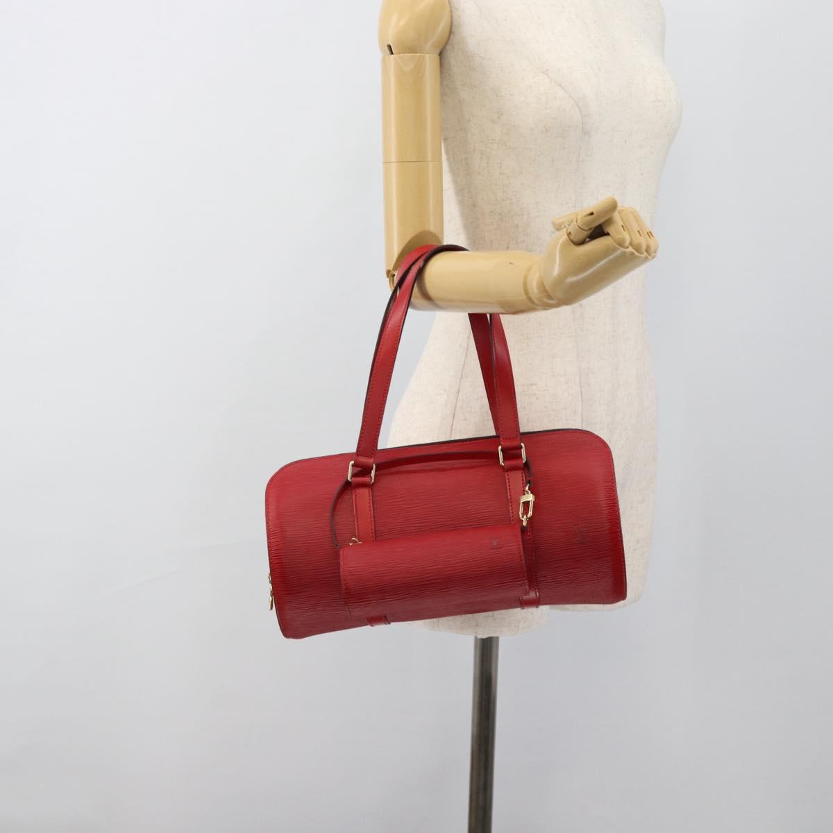 LOUIS VUITTON Epi Soufflot Hand Bag Red M52227 LV Auth 184223V