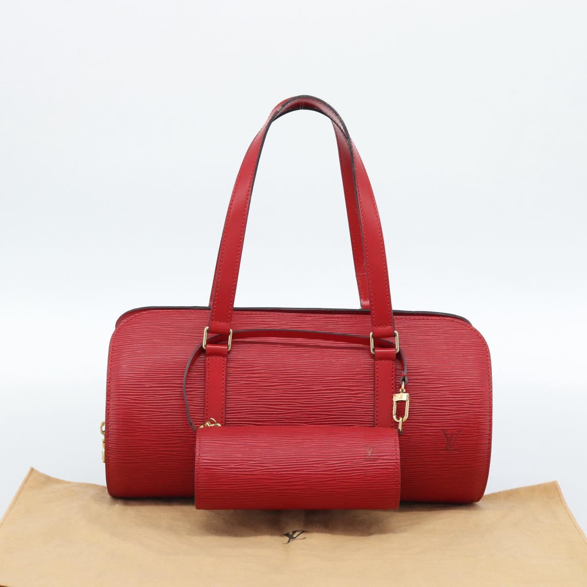 LOUIS VUITTON Epi Soufflot Hand Bag Red M52227 LV Auth 184223V