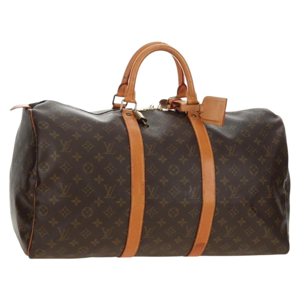 LOUIS VUITTON Monogram Keepall 50 Boston Bag M41426 LV Auth 184229V