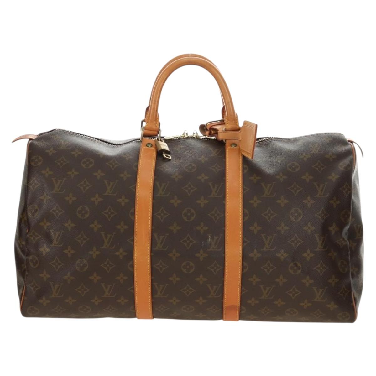 LOUIS VUITTON Monogram Keepall 50 Boston Bag M41426 LV Auth 184229V