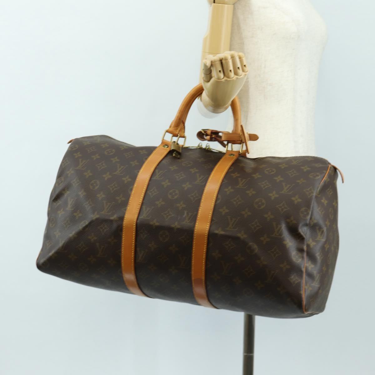 LOUIS VUITTON Monogram Keepall 50 Boston Bag M41426 LV Auth 184229V