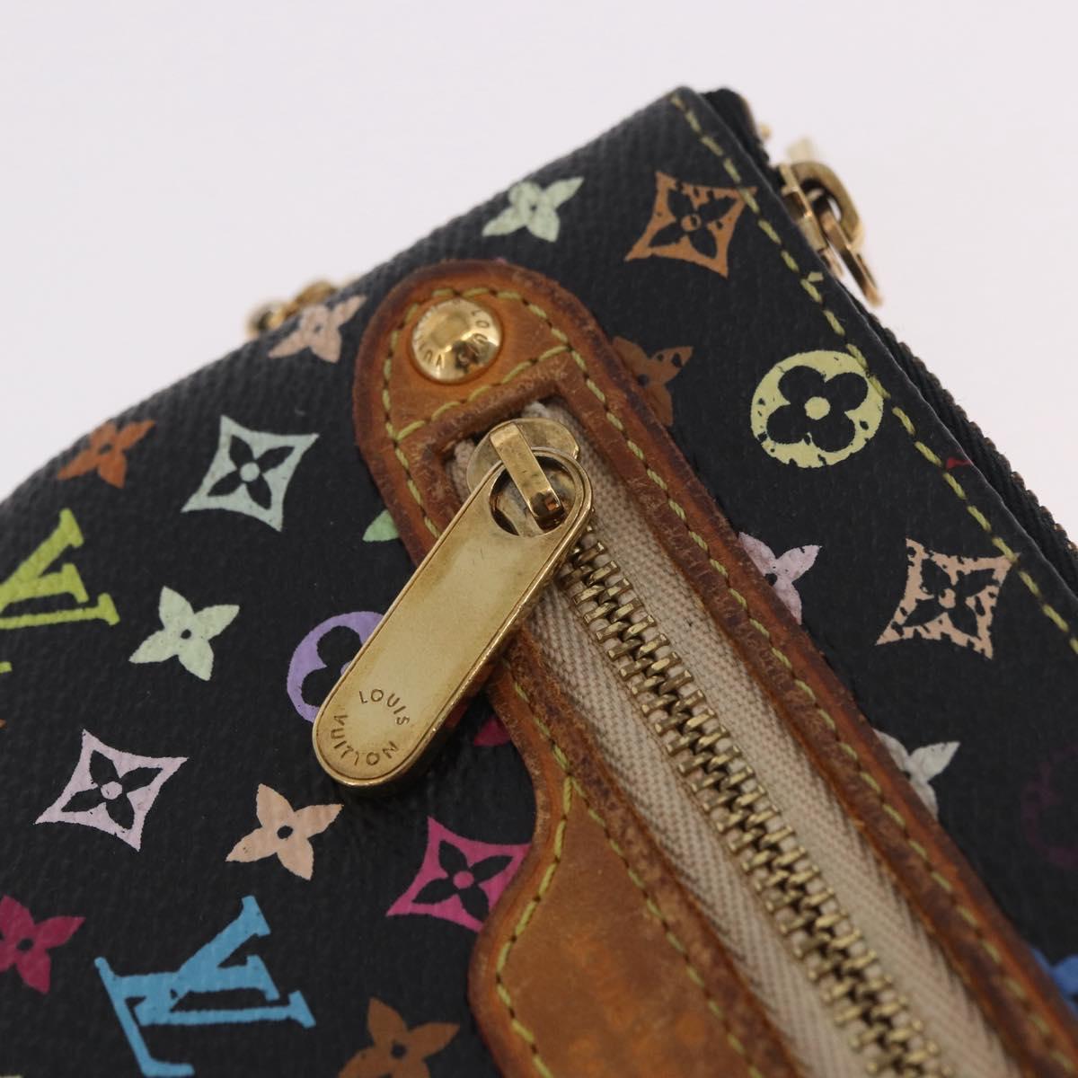 LOUIS VUITTON Monogram Multicolor Pochette MM Purse Black M60031 LV Auth 184231A