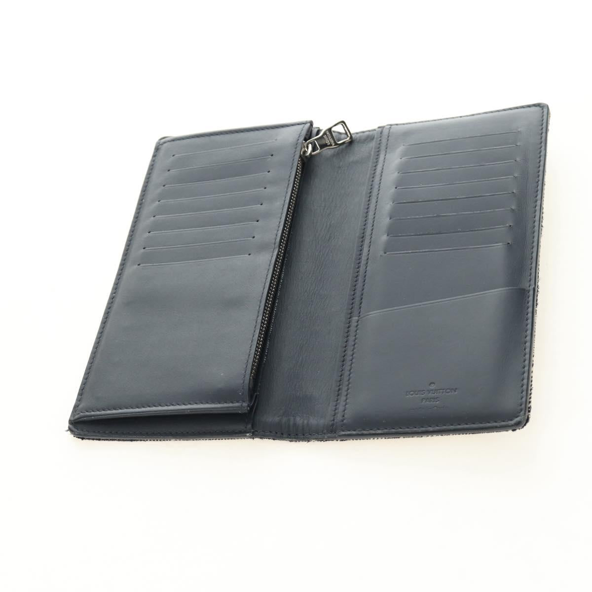 LOUIS VUITTON Tapestry Brazza Portefeuille NM Wallet Navy M80032 LV Auth 184232M