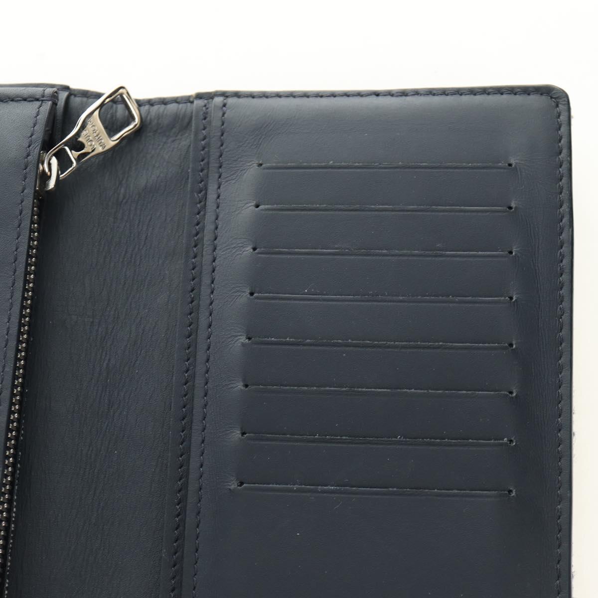 LOUIS VUITTON Tapestry Brazza Portefeuille NM Wallet Navy M80032 LV Auth 184232M