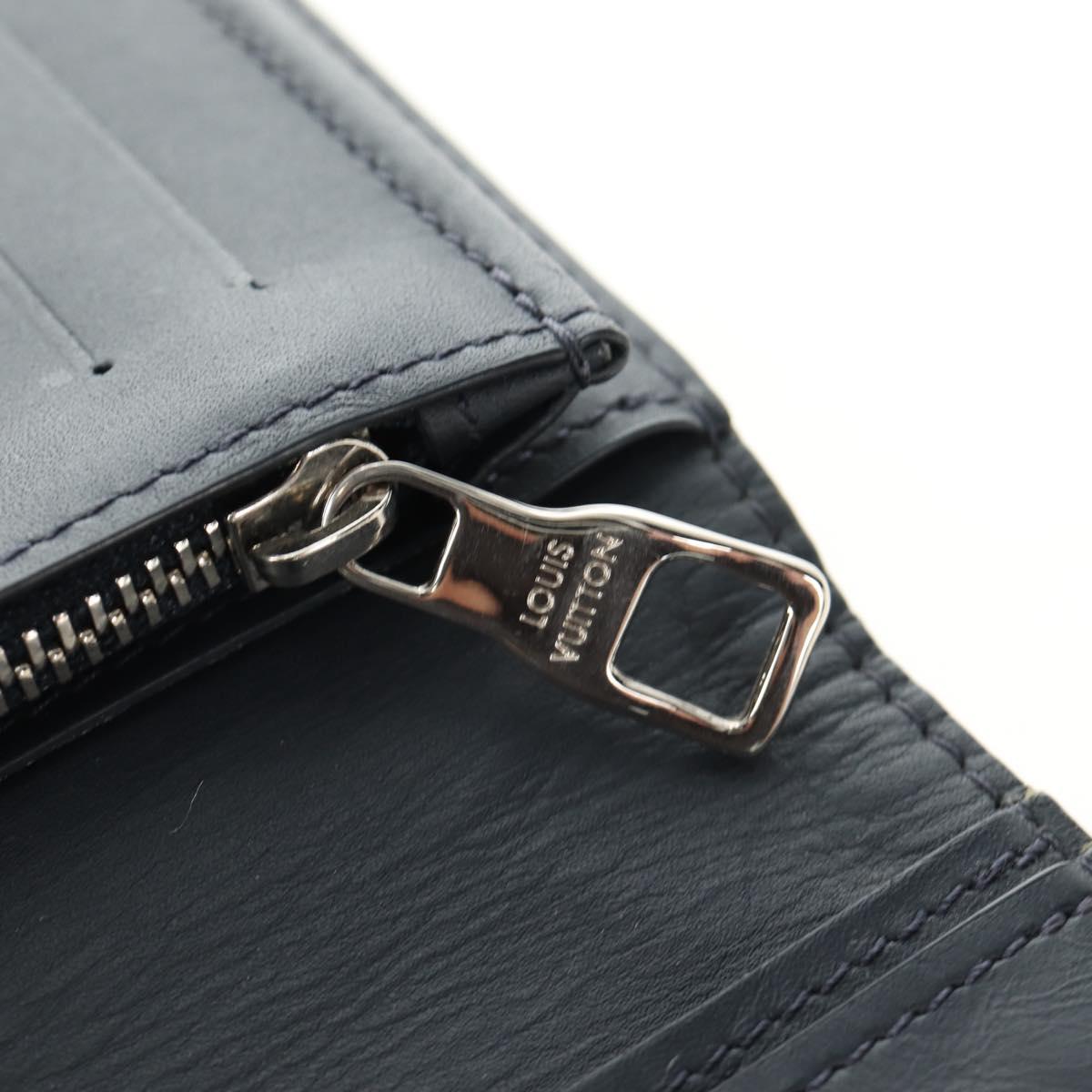 LOUIS VUITTON Tapestry Brazza Portefeuille NM Wallet Navy M80032 LV Auth 184232M