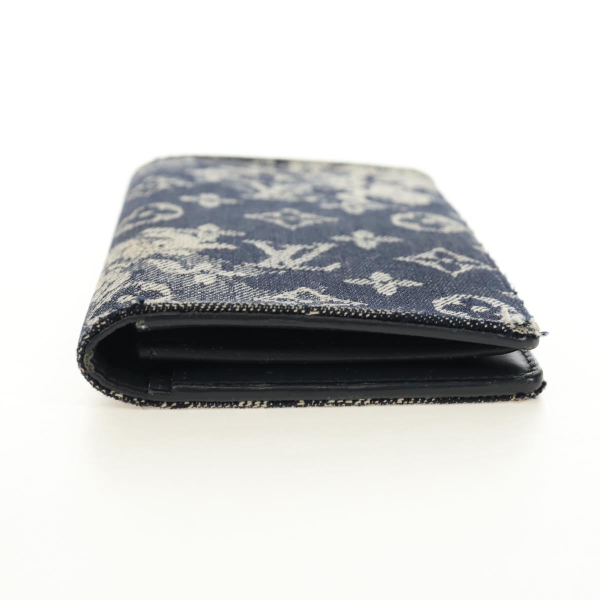 LOUIS VUITTON Tapestry Brazza Portefeuille NM Wallet Navy M80032 LV Auth 184232M